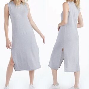 Summersalt Womens Everywhere Midi Dress Size XS Gray Sleeveless Stretch Sporty